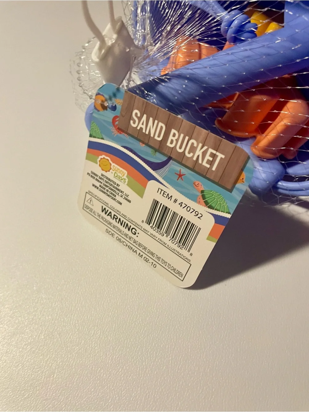 Sunny Days Entertainment Beach Sand Bucket Toy Set Net Bag NWT Summer Fun Play